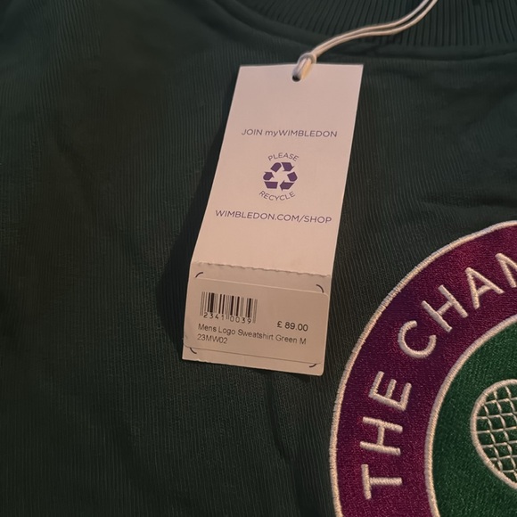Wimbledon men’s logo sweatshirt size medium NWT - Picture 3 of 3